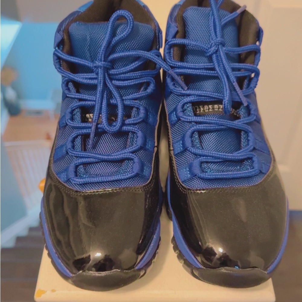 Jordan Blue and Black High-Top Sneakers